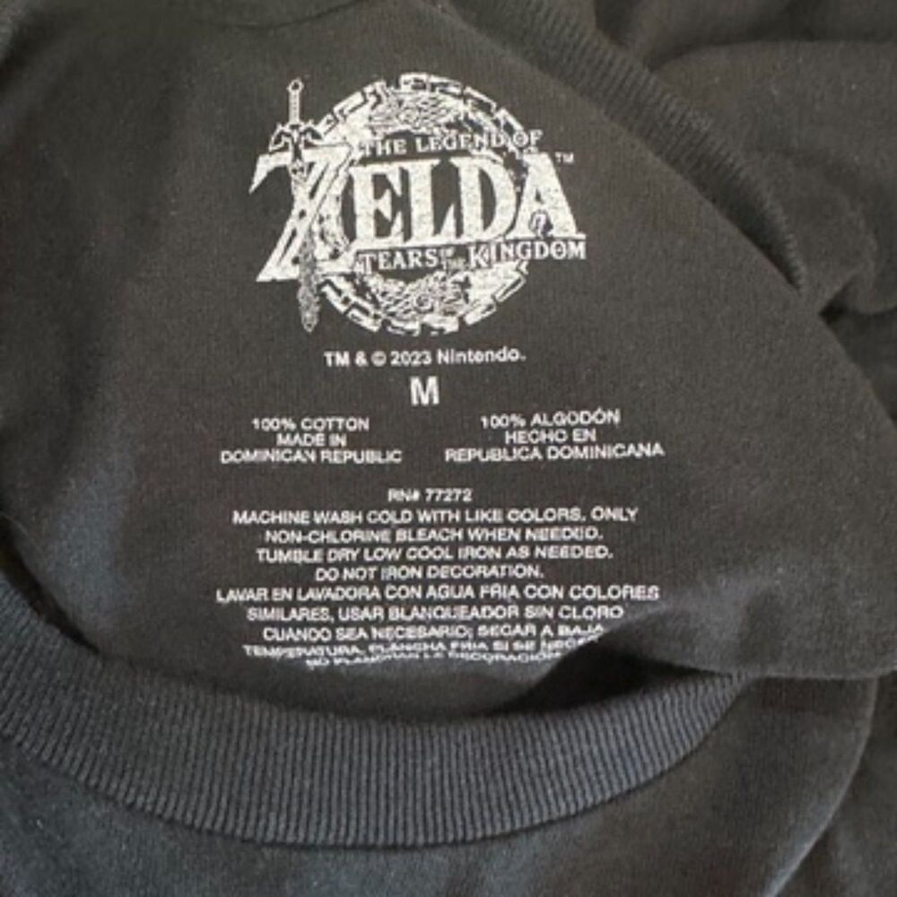 Legend Of Zelda Black Tears Of The‎ Kingdom Nintendo T Shirt Size Medium - Picture 4 of 4